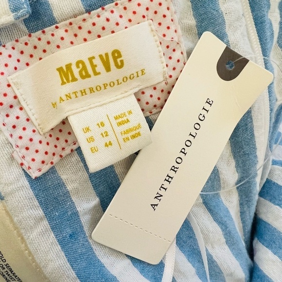 ANTHROPOLOGIE Maeve Striped Strawberry Embroidered Cami Blue White Tube Top NEW - Picture 5 of 9